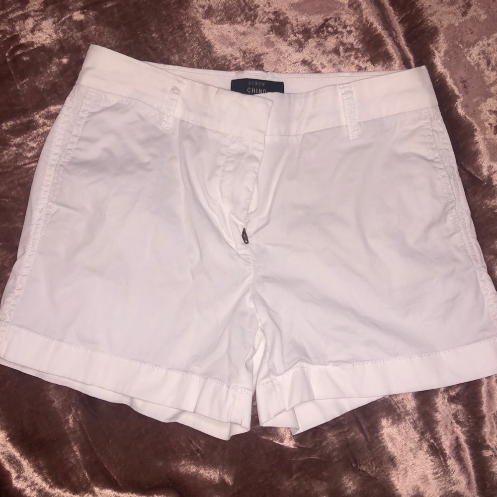 White J Crew 4” Inch Stretch Chino Shorts Size 4